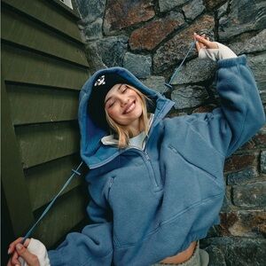 Free People Wild and Free Fleece Pullover in the color Skyline